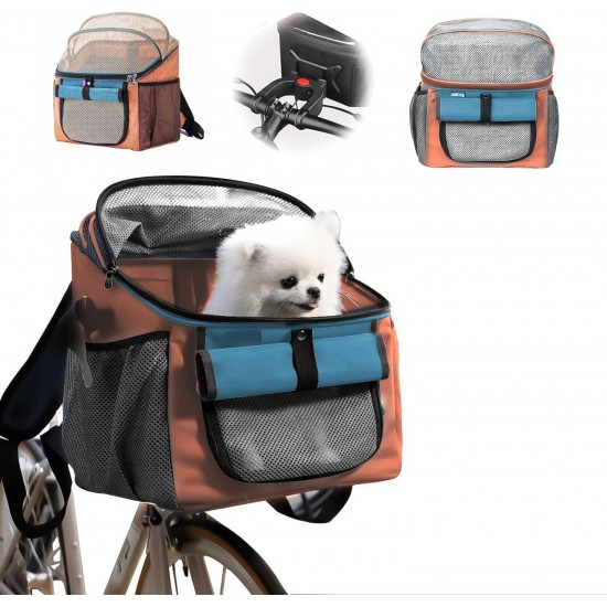 Bicycle Basket for Dogs, Bicycle Bag for Pets, Foldable Front Bicycle Basket for Dogs, 2-in-1 Foldable Dog Basket, Dog Backpack with Handlebar Adapter for Small Pets (Load Capacity 5 kg) (Black) Bicycle Basket for Dogs, Bicycle Bag for Pets, Foldable Front Bicycle Basket for Dogs, 2-in-1 Foldable Dog Basket, Dog Backpack with Handlebar Adapter for Small Pets (Load Capacity 5 kg) (Black)