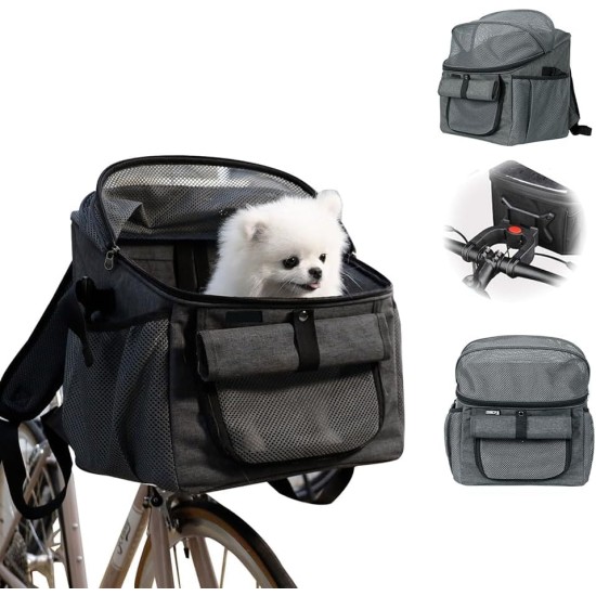 Bicycle Basket for Dogs, Bicycle Bag for Pets with Handlebar Adapter, Removable, Breathable Mesh, Adjustable Straps, Foldable Bicycle Basket for Medium Pets, Electric Bicycles Bicycle Basket for Dogs, Bicycle Bag for Pets with Handlebar Adapter, Removable, Breathable Mesh, Adjustable Straps, Foldable Bicycle Basket for Medium Pets, Electric Bicycles