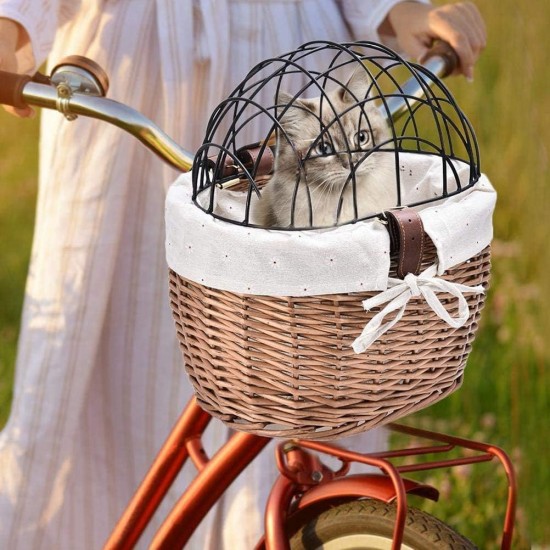 Bicycle Basket for Dogs, Dog Bicycle Basket, Front Basket, Wicker Braided Bicycle Basket, Pet Transport Basket, Dogs, Puppies, Cats Bicycle Basket for Dogs, Dog Bicycle Basket, Front Basket, Wicker Braided Bicycle Basket, Pet Transport Basket, Dogs, Puppies, Cats