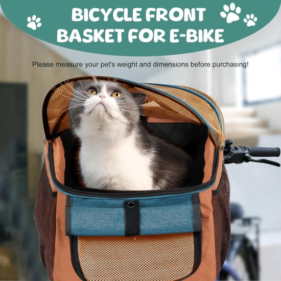 BigKing Bicycle Bag for Pets, Front Bicycle Basket for Dogs, Foldable Bicycle Basket, Suitable for Outdoor Riding and Camping with Pets BigKing Bicycle Bag for Pets, Front Bicycle Basket for Dogs, Foldable Bicycle Basket, Suitable for Outdoor Riding and Camping with Pets