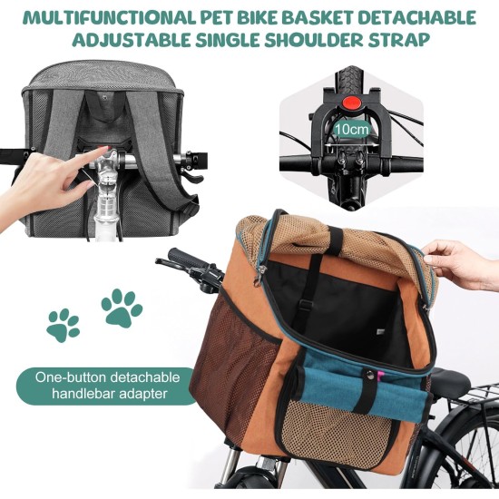 BigKing Bicycle Bag for Pets, Front Bicycle Basket for Dogs, Foldable Bicycle Basket, Suitable for Outdoor Riding and Camping with Pets BigKing Bicycle Bag for Pets, Front Bicycle Basket for Dogs, Foldable Bicycle Basket, Suitable for Outdoor Riding and Camping with Pets