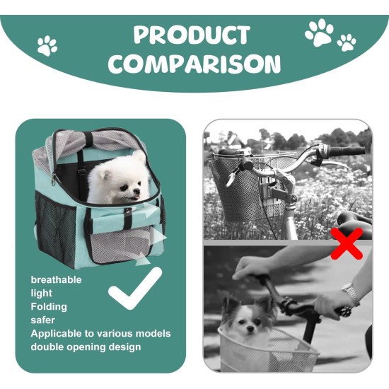 BigKing Bicycle Bag for Pets, Front Bicycle Basket for Dogs, Foldable Bicycle Basket, Suitable for Outdoor Riding and Camping with Pets BigKing Bicycle Bag for Pets, Front Bicycle Basket for Dogs, Foldable Bicycle Basket, Suitable for Outdoor Riding and Camping with Pets