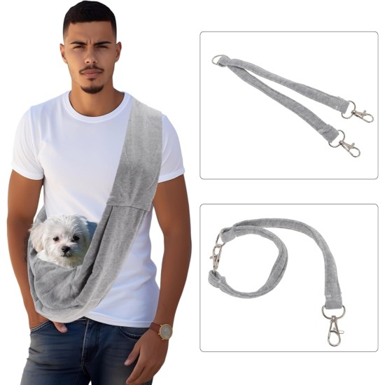 CAPASTEC Pet Sling Carrier, Pet Chest Bag for Cats and Small Dogs, Grey CAPASTEC Pet Sling Carrier, Pet Chest Bag for Cats and Small Dogs, Grey