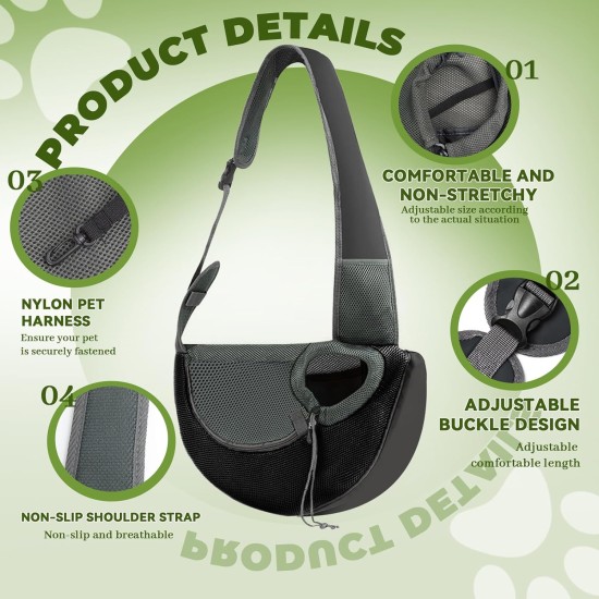 CHRI Dog Carrier Bag up to 5 kg Transport Bag for Pets Dog Sling with Adjustable Strap Carry Bag Dog for Small Dog Cat Outdoor Activities CHRI Dog Carrier Bag up to 5 kg Transport Bag for Pets Dog Sling with Adjustable Strap Carry Bag Dog for Small Dog Cat Outdoor Activities