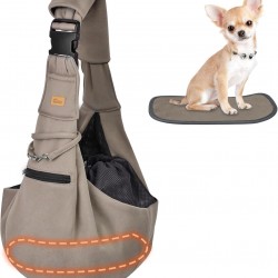 CUBY Dog Carrier Bag, Summer Sling Dogs, Hands-Free Breathable Mesh Adjustable for Small Dogs and Cats (Adjustable Shoulder Strap, Brown) CUBY Dog Carrier Bag, Summer Sling Dogs, Hands-Free Breathable Mesh Adjustable for Small Dogs and Cats (Adjustable Shoulder Strap, Brown)