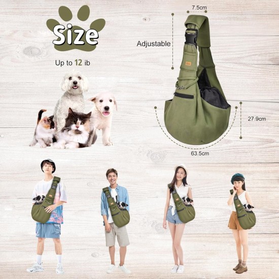 CUBY Dog Carrier Bag, Summer Sling Dogs, Hands-Free Breathable Mesh Adjustable for Small Dogs and Cats (Adjustable Shoulder Strap, Brown) CUBY Dog Carrier Bag, Summer Sling Dogs, Hands-Free Breathable Mesh Adjustable for Small Dogs and Cats (Adjustable Shoulder Strap, Brown)