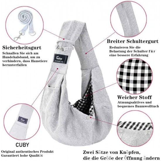 CUBY Dog Carrier Bag, Summer Sling Dogs, Hands-Free Breathable Mesh Adjustable for Small Dogs and Cats (Adjustable Shoulder Strap, Brown) CUBY Dog Carrier Bag, Summer Sling Dogs, Hands-Free Breathable Mesh Adjustable for Small Dogs and Cats (Adjustable Shoulder Strap, Brown)