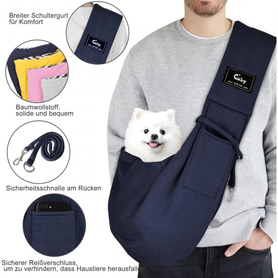 CUBY Dog Carrier Bag, Summer Sling Dogs, Hands-Free Breathable Mesh Adjustable for Small Dogs and Cats (Adjustable Shoulder Strap, Brown) CUBY Dog Carrier Bag, Summer Sling Dogs, Hands-Free Breathable Mesh Adjustable for Small Dogs and Cats (Adjustable Shoulder Strap, Brown)