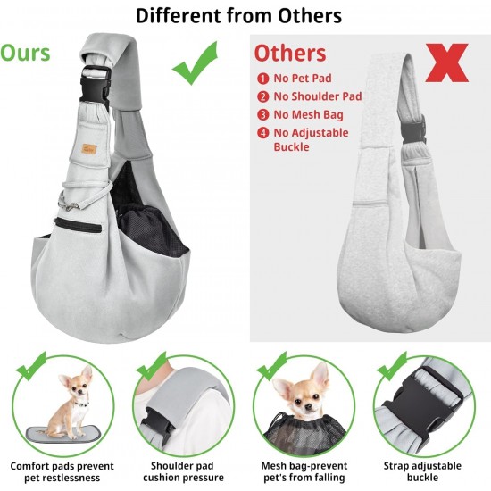 CUBY Dog Carrier Bag, Summer Sling Dogs, Hands-Free Breathable Mesh Adjustable for Small Dogs and Cats (Adjustable Shoulder Strap, Brown) CUBY Dog Carrier Bag, Summer Sling Dogs, Hands-Free Breathable Mesh Adjustable for Small Dogs and Cats (Adjustable Shoulder Strap, Brown)