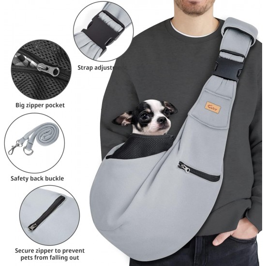 CUBY Dog Carrier Bag, Summer Sling Dogs, Hands-Free Breathable Mesh Adjustable for Small Dogs and Cats (Adjustable Shoulder Strap, Brown) CUBY Dog Carrier Bag, Summer Sling Dogs, Hands-Free Breathable Mesh Adjustable for Small Dogs and Cats (Adjustable Shoulder Strap, Brown)