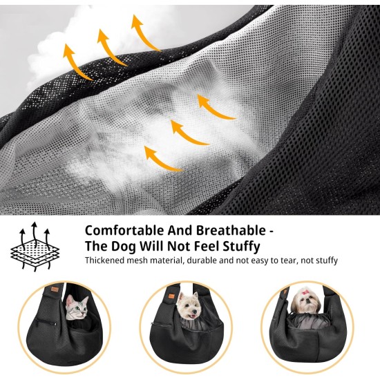 CUBY Dog Carrier, Sling Dogs, Hands-Free Breathable Mesh Adjustable for Small Dogs and Cats (Adjustable Shoulder Strap, Brown) CUBY Dog Carrier, Sling Dogs, Hands-Free Breathable Mesh Adjustable for Small Dogs and Cats (Adjustable Shoulder Strap, Brown)