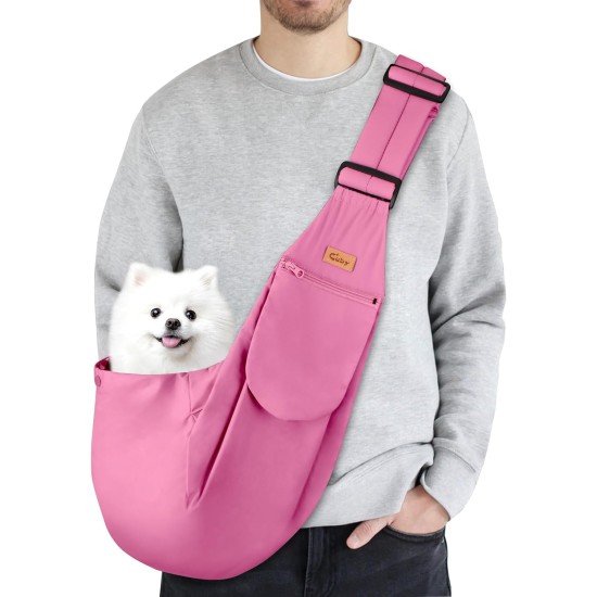 CUBY Dog Carrier, Sling Dogs, Hands-Free Breathable Mesh Adjustable for Small Dogs and Cats (Adjustable Shoulder Strap, Brown) CUBY Dog Carrier, Sling Dogs, Hands-Free Breathable Mesh Adjustable for Small Dogs and Cats (Adjustable Shoulder Strap, Brown)