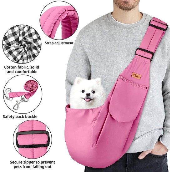 CUBY Dog Carrier, Sling Dogs, Hands-Free Breathable Mesh Adjustable for Small Dogs and Cats (Adjustable Shoulder Strap, Brown) CUBY Dog Carrier, Sling Dogs, Hands-Free Breathable Mesh Adjustable for Small Dogs and Cats (Adjustable Shoulder Strap, Brown)