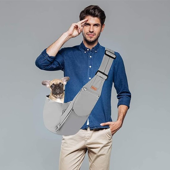 CUBY Dog Carrier, Sling Dogs, Hands-Free Breathable Mesh Adjustable for Small Dogs and Cats (Adjustable Shoulder Strap, Brown) CUBY Dog Carrier, Sling Dogs, Hands-Free Breathable Mesh Adjustable for Small Dogs and Cats (Adjustable Shoulder Strap, Brown)