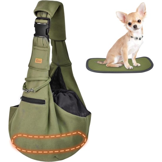 CUBY Dog Carrier, Sling Dogs, Hands-Free Breathable Mesh Adjustable for Small Dogs and Cats (Adjustable Shoulder Strap, Brown) CUBY Dog Carrier, Sling Dogs, Hands-Free Breathable Mesh Adjustable for Small Dogs and Cats (Adjustable Shoulder Strap, Brown)