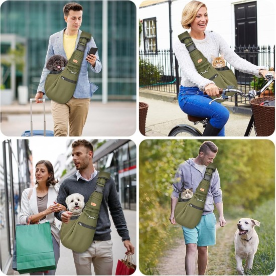 CUBY Dog Carrier, Sling Dogs, Hands-Free Breathable Mesh Adjustable for Small Dogs and Cats (Adjustable Shoulder Strap, Brown) CUBY Dog Carrier, Sling Dogs, Hands-Free Breathable Mesh Adjustable for Small Dogs and Cats (Adjustable Shoulder Strap, Brown)