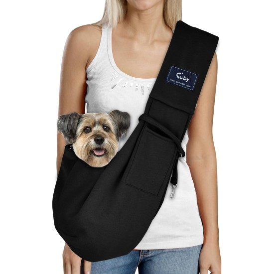 CUBY Dog Carrier, Sling Dogs, Hands-Free Breathable Mesh Adjustable for Small Dogs and Cats (Adjustable Shoulder Strap, Brown) CUBY Dog Carrier, Sling Dogs, Hands-Free Breathable Mesh Adjustable for Small Dogs and Cats (Adjustable Shoulder Strap, Brown)