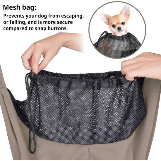 CUBY Dog Carrier, Sling Dogs, Hands-Free Breathable Mesh Adjustable for Small Dogs and Cats (Adjustable Shoulder Strap, Brown) CUBY Dog Carrier, Sling Dogs, Hands-Free Breathable Mesh Adjustable for Small Dogs and Cats (Adjustable Shoulder Strap, Brown)