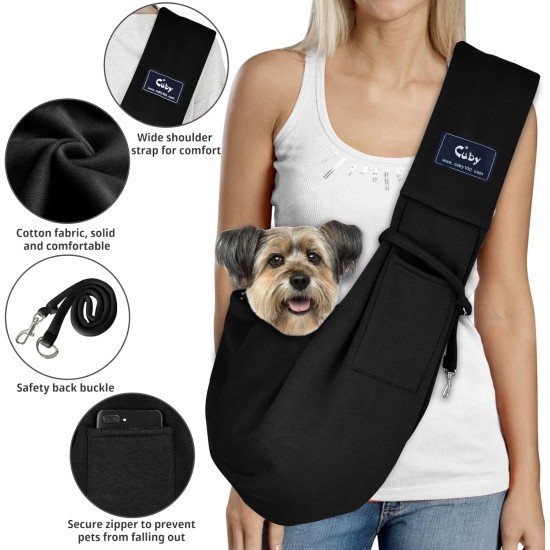 CUBY Dog Carrier, Sling Dogs, Hands-Free Breathable Mesh Adjustable for Small Dogs and Cats (Adjustable Shoulder Strap, Brown) CUBY Dog Carrier, Sling Dogs, Hands-Free Breathable Mesh Adjustable for Small Dogs and Cats (Adjustable Shoulder Strap, Brown)