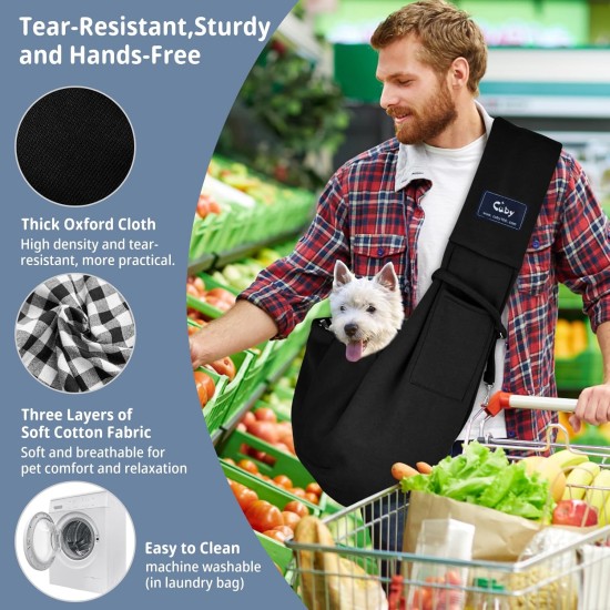CUBY Dog Carrier, Sling Dogs, Hands-Free Breathable Mesh Adjustable for Small Dogs and Cats (Adjustable Shoulder Strap, Brown) CUBY Dog Carrier, Sling Dogs, Hands-Free Breathable Mesh Adjustable for Small Dogs and Cats (Adjustable Shoulder Strap, Brown)