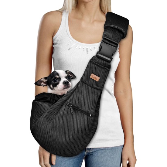CUBY Dog Carrier, Sling Dogs, Hands-Free Breathable Mesh Adjustable for Small Dogs and Cats (Adjustable Shoulder Strap, Brown) CUBY Dog Carrier, Sling Dogs, Hands-Free Breathable Mesh Adjustable for Small Dogs and Cats (Adjustable Shoulder Strap, Brown)