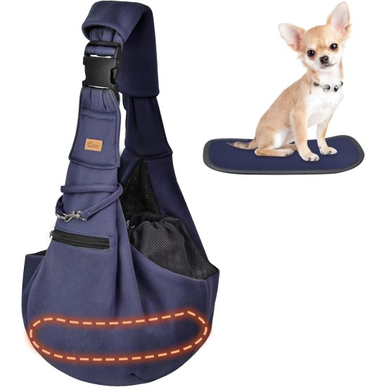 CUBY Dog Carrier, Sling Dogs, Hands-Free Breathable Mesh Adjustable for Small Dogs and Cats (Adjustable Shoulder Strap, Brown) CUBY Dog Carrier, Sling Dogs, Hands-Free Breathable Mesh Adjustable for Small Dogs and Cats (Adjustable Shoulder Strap, Brown)