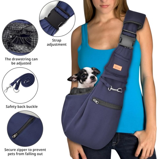 CUBY Dog Carrier, Sling Dogs, Hands-Free Breathable Mesh Adjustable for Small Dogs and Cats (Adjustable Shoulder Strap, Brown) CUBY Dog Carrier, Sling Dogs, Hands-Free Breathable Mesh Adjustable for Small Dogs and Cats (Adjustable Shoulder Strap, Brown)
