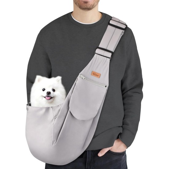 CUBY Dog Carrier, Sling Dogs, Hands-Free Breathable Mesh Adjustable for Small Dogs and Cats (Adjustable Shoulder Strap, Brown) CUBY Dog Carrier, Sling Dogs, Hands-Free Breathable Mesh Adjustable for Small Dogs and Cats (Adjustable Shoulder Strap, Brown)