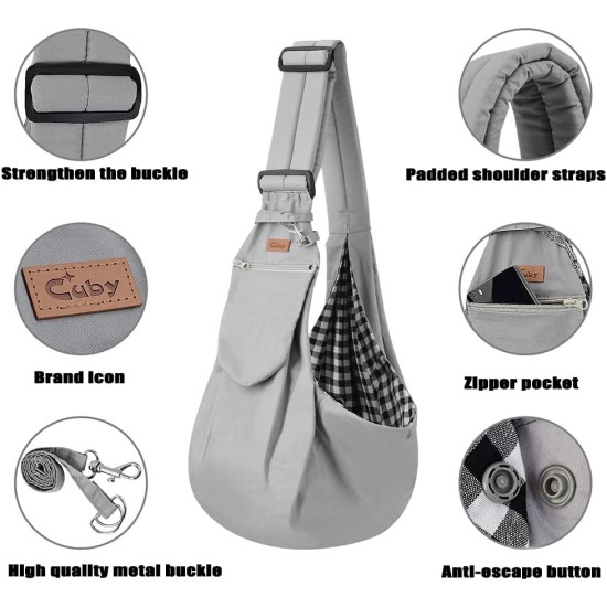 CUBY Dog Carrier, Sling Dogs, Hands-Free Breathable Mesh Adjustable for Small Dogs and Cats (Adjustable Shoulder Strap, Brown) CUBY Dog Carrier, Sling Dogs, Hands-Free Breathable Mesh Adjustable for Small Dogs and Cats (Adjustable Shoulder Strap, Brown)