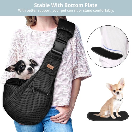 CUBY Dog Carrier, Sling Dogs, Hands-Free Breathable Mesh Adjustable for Small Dogs and Cats (Adjustable Shoulder Strap, Brown) CUBY Dog Carrier, Sling Dogs, Hands-Free Breathable Mesh Adjustable for Small Dogs and Cats (Adjustable Shoulder Strap, Brown)