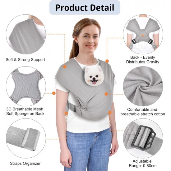 CUBY Dog Carrier, Summer Carry Bag, Forward Facing Backpack Carrier Shoulder to Reduce Back Pain, Hands-Free and Adjustable Puppy Sling 10 lbs (Light Grey) CUBY Dog Carrier, Summer Carry Bag, Forward Facing Backpack Carrier Shoulder to Reduce Back Pain, Hands-Free and Adjustable Puppy Sling 10 lbs (Light Grey)