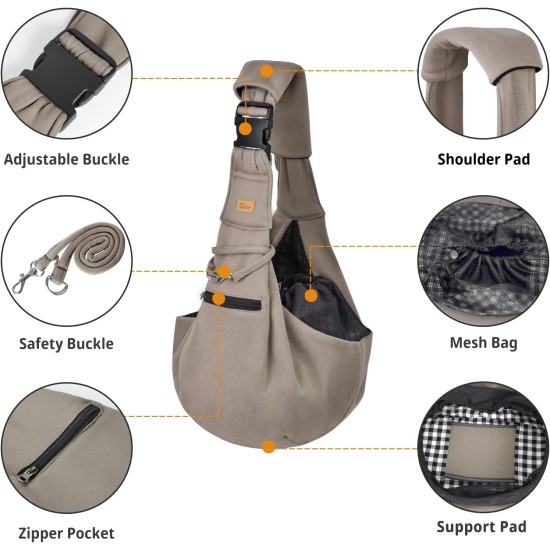 CUBY Dog Cat Carrier Reversible Soft Bag and Carry Bag Suitable for Puppies Small Dogs Cats Outdoor (Khaki Senior, Adjustable Strap 2.0) CUBY Dog Cat Carrier Reversible Soft Bag and Carry Bag Suitable for Puppies Small Dogs Cats Outdoor (Khaki Senior, Adjustable Strap 2.0)
