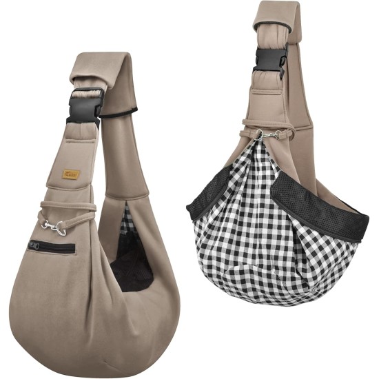 CUBY Dog Cat Carrier Reversible Soft Bag and Carry Bag Suitable for Puppies Small Dogs Cats Outdoor (Khaki Senior, Adjustable Strap 2.0) CUBY Dog Cat Carrier Reversible Soft Bag and Carry Bag Suitable for Puppies Small Dogs Cats Outdoor (Khaki Senior, Adjustable Strap 2.0)