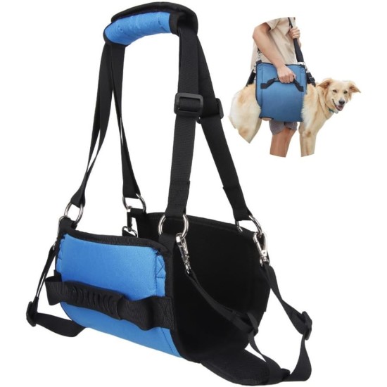 CUEMOON Dog Carrier Strap, Blue Emergency Backpack Support for Rehabilitation Dog Lift Harness, Dog Carrier for Older Dogs, Joint Injuries, XXL CUEMOON Dog Carrier Strap, Blue Emergency Backpack Support for Rehabilitation Dog Lift Harness, Dog Carrier for Older Dogs, Joint Injuries, XXL