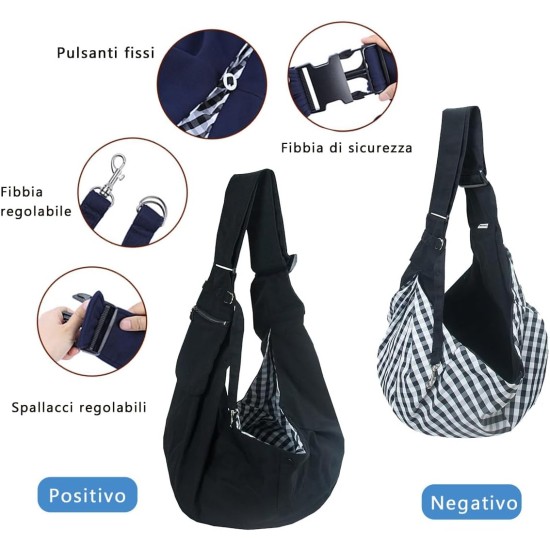 CUEMOON Dog Travel Bag for Walking and Outdoors, for Dog/Cat up to 7.5 kg, Black CUEMOON Dog Travel Bag for Walking and Outdoors, for Dog/Cat up to 7.5 kg, Black