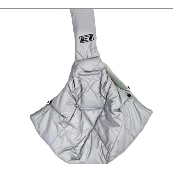 CYBERNOVA Small Pet Dog Cat Sling Carrier for 1-7 kg, Warm and Windproof with Bag, Hand-Free Pet Bag, Dog Cat Puppy Carry Bag for Winter Cold Weather (Grey) CYBERNOVA Small Pet Dog Cat Sling Carrier for 1-7 kg, Warm and Windproof with Bag, Hand-Free Pet Bag, Dog Cat Puppy Carry Bag for Winter Cold Weather (Grey)