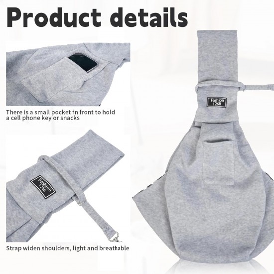 Carrier Sling Dog, Dog Bag, Puppies, Portable Dog Carry Bag, Up to 7.5 kg, Cat Carrier, Grey Dog Carrier, Transport Bag, Comfortable Dog Bags for Small Dogs and Cats Carrier Sling Dog, Dog Bag, Puppies, Portable Dog Carry Bag, Up to 7.5 kg, Cat Carrier, Grey Dog Carrier, Transport Bag, Comfortable Dog Bags for Small Dogs and Cats