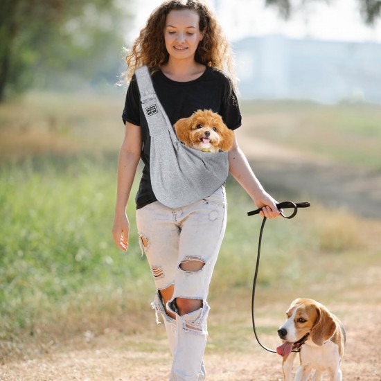 Carrier Sling Dog, Dog Bag, Puppies, Portable Dog Carry Bag, Up to 7.5 kg, Cat Carrier, Grey Dog Carrier, Transport Bag, Comfortable Dog Bags for Small Dogs and Cats Carrier Sling Dog, Dog Bag, Puppies, Portable Dog Carry Bag, Up to 7.5 kg, Cat Carrier, Grey Dog Carrier, Transport Bag, Comfortable Dog Bags for Small Dogs and Cats