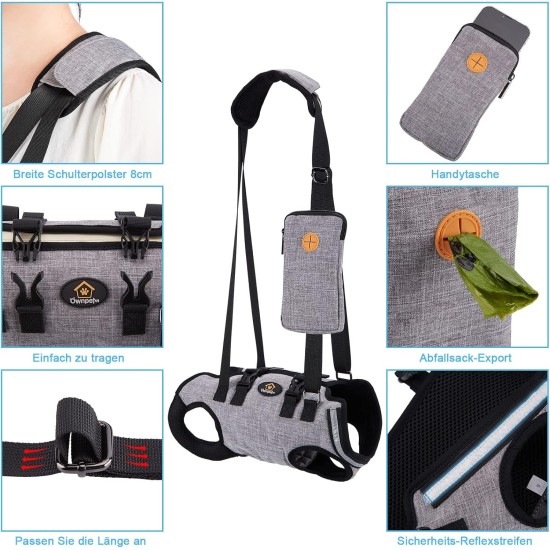 Carrying Aid Harness, Lifting Harness for Medium Dogs, Sling for Medium Dogs, Full Body Harness, Dog Carry Bag with Shoulder Strap, Soft, Waterproof, Adjustable, Grey, XL Carrying Aid Harness, Lifting Harness for Medium Dogs, Sling for Medium Dogs, Full Body Harness, Dog Carry Bag with Shoulder Strap, Soft, Waterproof, Adjustable, Grey, XL