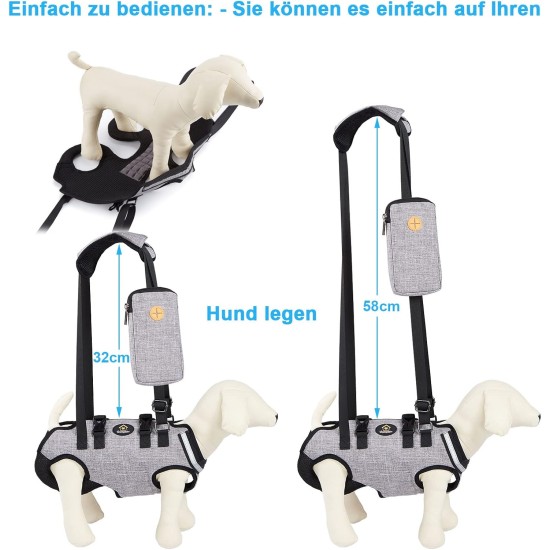 Carrying Aid Harness, Lifting Harness for Medium Dogs, Sling for Medium Dogs, Full Body Harness, Dog Carry Bag with Shoulder Strap, Soft, Waterproof, Adjustable, Grey, XL Carrying Aid Harness, Lifting Harness for Medium Dogs, Sling for Medium Dogs, Full Body Harness, Dog Carry Bag with Shoulder Strap, Soft, Waterproof, Adjustable, Grey, XL