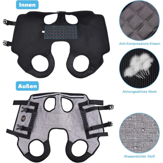 Carrying Aid Harness, Lifting Harness for Medium Dogs, Sling for Medium Dogs, Full Body Harness, Dog Carry Bag with Shoulder Strap, Soft, Waterproof, Adjustable, Grey, XL Carrying Aid Harness, Lifting Harness for Medium Dogs, Sling for Medium Dogs, Full Body Harness, Dog Carry Bag with Shoulder Strap, Soft, Waterproof, Adjustable, Grey, XL