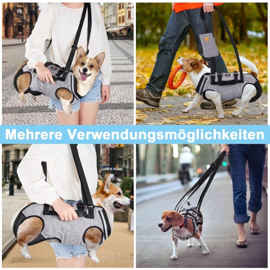 Carrying Aid Harness, Lifting Harness for Medium Dogs, Sling for Medium Dogs, Full Body Harness, Dog Carry Bag with Shoulder Strap, Soft, Waterproof, Adjustable, Grey, XL Carrying Aid Harness, Lifting Harness for Medium Dogs, Sling for Medium Dogs, Full Body Harness, Dog Carry Bag with Shoulder Strap, Soft, Waterproof, Adjustable, Grey, XL