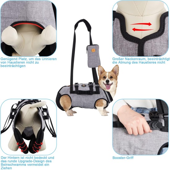 Carrying Aid Harness, Lifting Harness for Medium Dogs, Sling for Medium Dogs, Full Body Harness, Dog Carry Bag with Shoulder Strap, Soft, Waterproof, Adjustable, Grey, XL Carrying Aid Harness, Lifting Harness for Medium Dogs, Sling for Medium Dogs, Full Body Harness, Dog Carry Bag with Shoulder Strap, Soft, Waterproof, Adjustable, Grey, XL