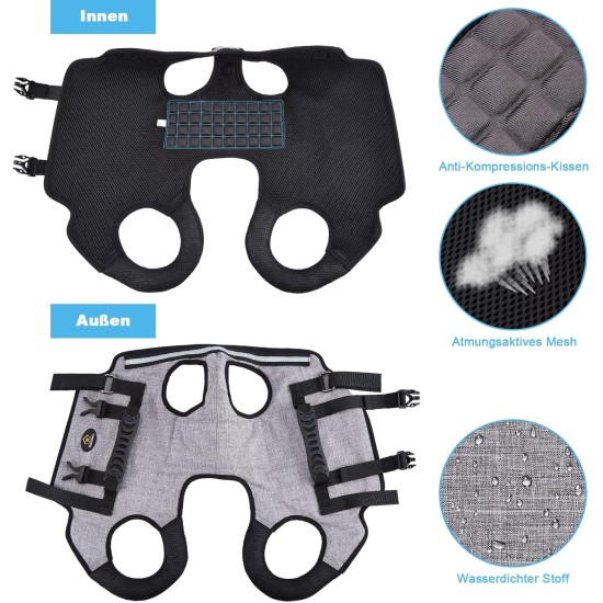 Carrying Aid Harness, Lifting Harness for Medium Dogs, Sling for Medium Dogs, Full Body Harness, Dog Carry Bag with Shoulder Strap, Soft, Waterproof, Adjustable, Grey, XL Carrying Aid Harness, Lifting Harness for Medium Dogs, Sling for Medium Dogs, Full Body Harness, Dog Carry Bag with Shoulder Strap, Soft, Waterproof, Adjustable, Grey, XL