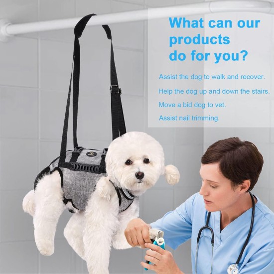 Carrying Aid Harness, Lifting Harness for Medium Dogs, Sling for Medium Dogs, Full Body Harness, Dog Carry Bag with Shoulder Strap, Soft, Waterproof, Adjustable, Grey, XL Carrying Aid Harness, Lifting Harness for Medium Dogs, Sling for Medium Dogs, Full Body Harness, Dog Carry Bag with Shoulder Strap, Soft, Waterproof, Adjustable, Grey, XL