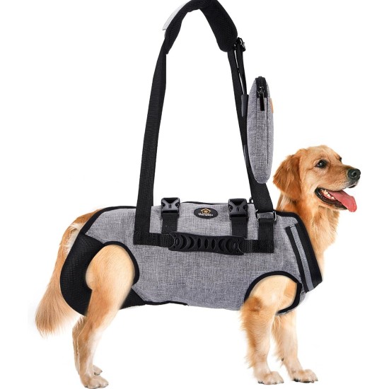 Carrying Aid Harness, Lifting Harness for Medium Dogs, Sling for Medium Dogs, Full Body Harness, Dog Carry Bag with Shoulder Strap, Soft, Waterproof, Adjustable, Grey, XL Carrying Aid Harness, Lifting Harness for Medium Dogs, Sling for Medium Dogs, Full Body Harness, Dog Carry Bag with Shoulder Strap, Soft, Waterproof, Adjustable, Grey, XL