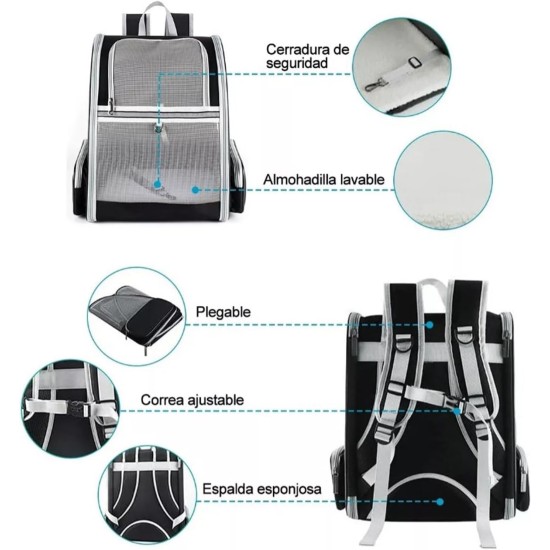 Cat Backpack Dog Backpack, Foldable Cat Transport Backpack Fully Ventilated Mesh Cat Transport Backpack Shoulder Bag, Cat Backpack for Travel, Walks and Hiking Cat Backpack Dog Backpack, Foldable Cat Transport Backpack Fully Ventilated Mesh Cat Transport Backpack Shoulder Bag, Cat Backpack for Travel, Walks and Hiking