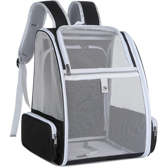 Cat Backpack Dog Backpack, Foldable Cat Transport Backpack Fully Ventilated Mesh Cat Transport Backpack Shoulder Bag, Cat Backpack for Travel, Walks and Hiking Cat Backpack Dog Backpack, Foldable Cat Transport Backpack Fully Ventilated Mesh Cat Transport Backpack Shoulder Bag, Cat Backpack for Travel, Walks and Hiking