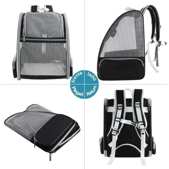 Cat Backpack Dog Backpack, Foldable Cat Transport Backpack Fully Ventilated Mesh Cat Transport Backpack Shoulder Bag, Cat Backpack for Travel, Walks and Hiking Cat Backpack Dog Backpack, Foldable Cat Transport Backpack Fully Ventilated Mesh Cat Transport Backpack Shoulder Bag, Cat Backpack for Travel, Walks and Hiking