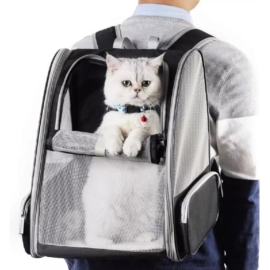 Cat Backpack Dog Backpack, Foldable Cat Transport Backpack Fully Ventilated Mesh Cat Transport Backpack Shoulder Bag, Cat Backpack for Travel, Walks and Hiking Cat Backpack Dog Backpack, Foldable Cat Transport Backpack Fully Ventilated Mesh Cat Transport Backpack Shoulder Bag, Cat Backpack for Travel, Walks and Hiking